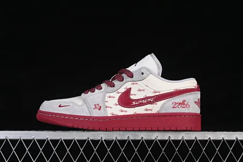 All categories Air Jordan Jordan series basketball shoes Air Jordan 1 Low High-end customized low-top sneakers Air Jordan 1 Low AJ1 Joe 1 Year of the Horse limited edition Immediate success High-end customized low-top retro basketball shoes JP2026-122
